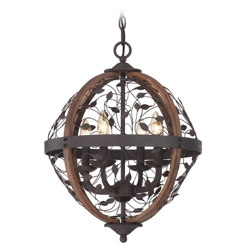 Quoizel Chamber Darkest Bronze Pendant Light with Globe Shade ...