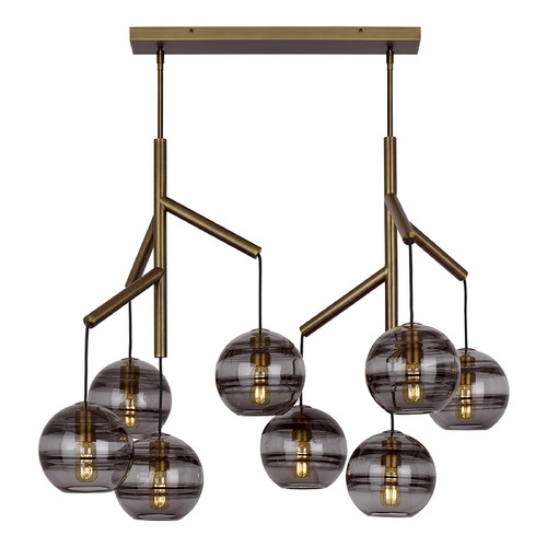 Visual Comfort Modern Collection Sean Lavin Sedona Double LED Chandelier in Aged Brass by Visual Comfort Modern 700SDNMPL2KR-LED927