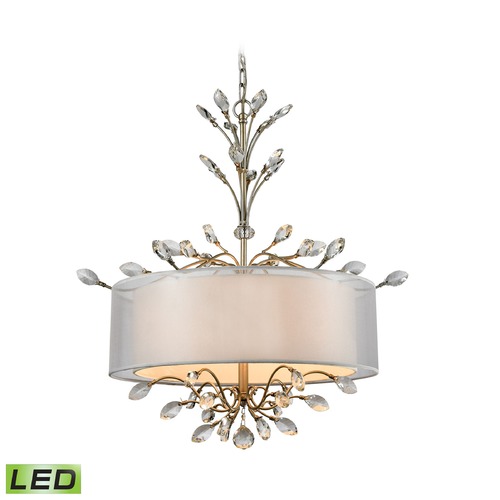 Elk Lighting Elk Lighting Asbury Aged Silver LED Pendant Light with Drum Shade 16282/4-LED