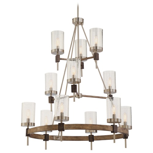Bridlewood Stone Grey with brushed Nickel Chandelier by Minka Lavery