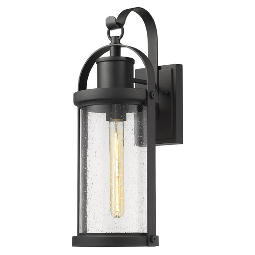 Roundhouse Black Outdoor Wall Light by Z-Lite