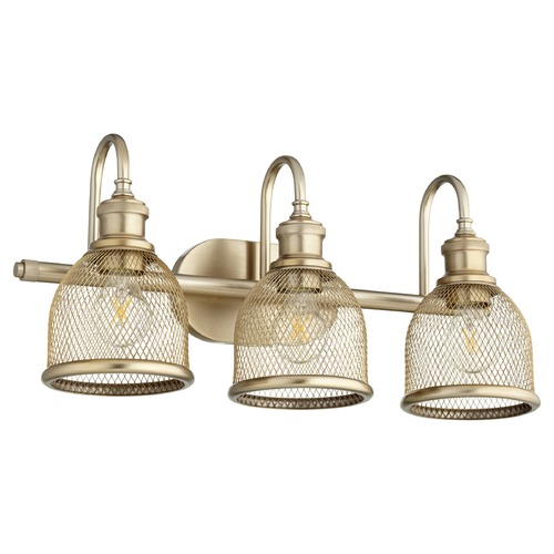 Quorum Lighting Omni Aged Brass Bathroom Light by Quorum Lighting 5212-3-80