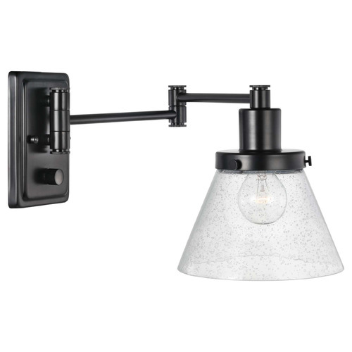 Progress Lighting Hinton Matte Black Swing Arm Lamp