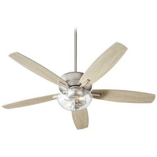 Breeze Satin Nickel LED Ceiling Fan with Light by Quorum Lighting