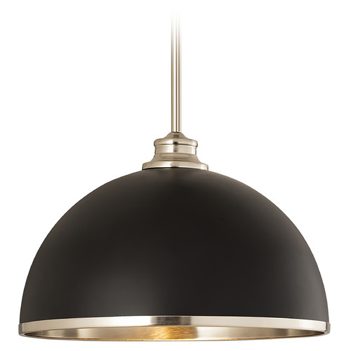 Z-Lite Landry Matte Black & Brushed Nickel Pendant by Z-Lite 1004P14-MB-BN