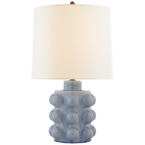 Aerin Vedra Medium Table Lamp in Polar Blue Crackle by Visual Comfort Signature