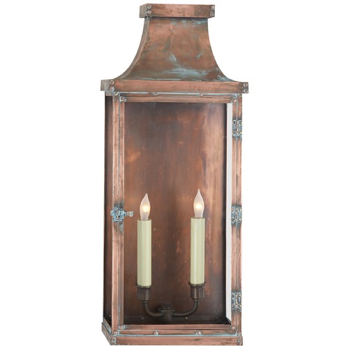 E.F. Chapman Bedford Wide Tall Lantern in Copper by Visual Comfort Signature