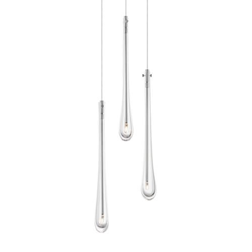 Stillo 3-Light Multi-Pendant in Satin Nickel by ET2 Lighting