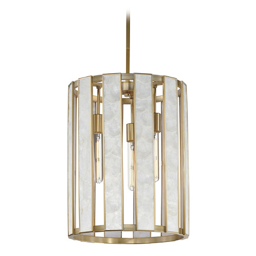 Miramar Capiz & Natural Aged Brass Pendant by Maxim Lighting