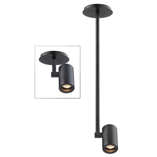 Recesso Lighting by Dolan Designs Cylinder Adjustable Monopoint - Black - GU10 Base TR0111-BK