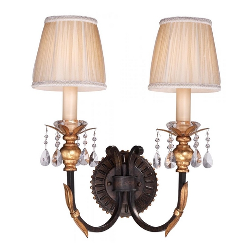 Metropolitan Lighting Sconce Wall Light in French Bronze with Gold Leaf Finish N2690-258B
