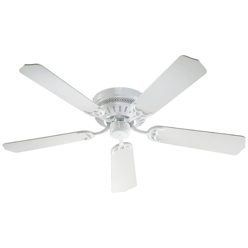 Custom Hugger White Ceiling Fan Without Light by Quorum Lighting