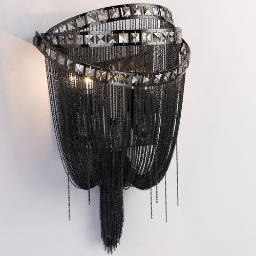 Wilshire Blvd. Polished Black Chrome Sconce by Avenue Lighting