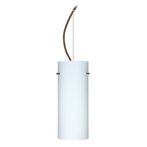 Besa Lighting Besa Lighting Stilo Bronze LED Pendant Light with Cylindrical Shade 1KX-412307-LED-BR