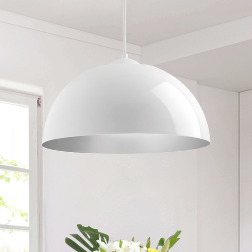 LED White Dome Pendant by Progress Lighting