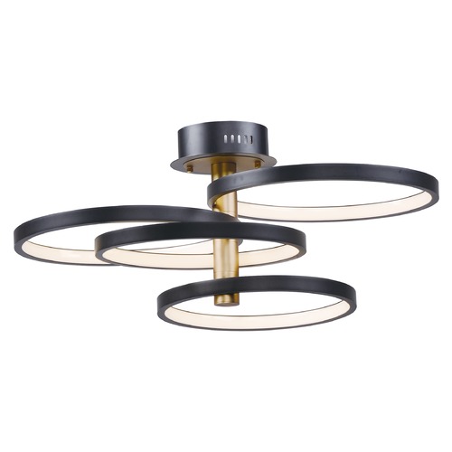 ET2 Lighting Hoopla 33.50-Inch Wide LED Semi-Flush in Black & Gold by ET2 Lighting E24324-BKGLD