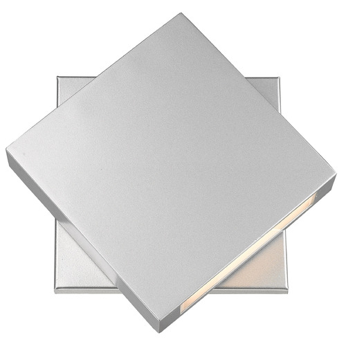 Quadrate Silver LED Outdoor Wall Light by Z-Lite