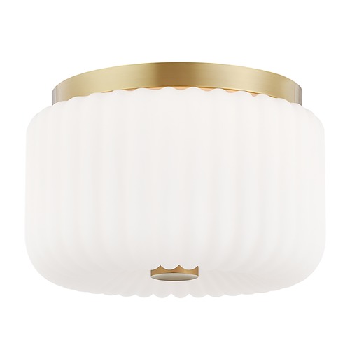 Mitzi by Hudson Valley Lydia Aged Brass Flush Mount by Mitzi by Hudson Valley H340502-AGB