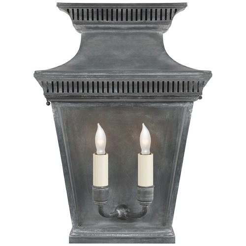 E.F. Chapman Elsinore Wall Lantern in Weathered Zinc by Visual Comfort Signature