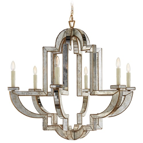 Visual Comfort Signature Collection Niermann Weeks Lido Chandelier in Antique Mirror by Visual Comfort Signature NW5041AMHAB