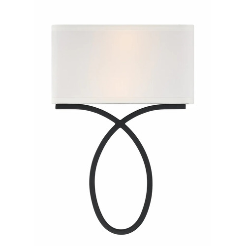 Crystorama Lighting Brinkley 2-Light Wall Sconce in Black Forged by Crystorama Lighting BRK-A3702-BF