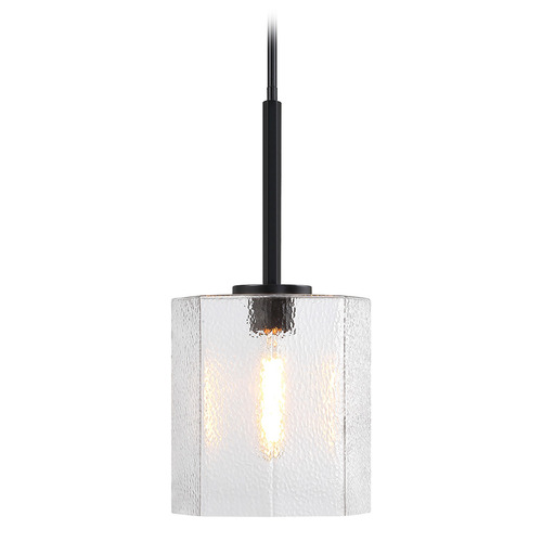 Designers Fountain Haven Matte Black Mini-Pendant Light with Octagon Shade
