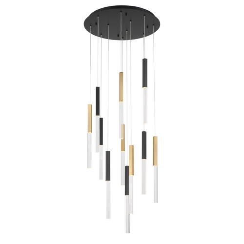 Benicio LED Chandelier in Gold & Black by Eurofase