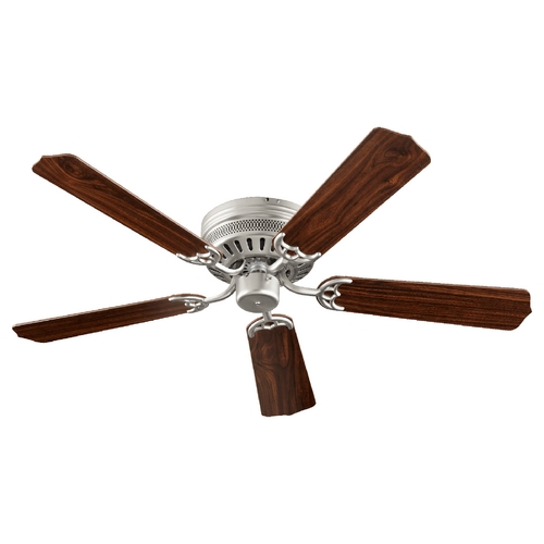 Hugger Satin Nickel Ceiling Fan Without Light by Quorum Lighting