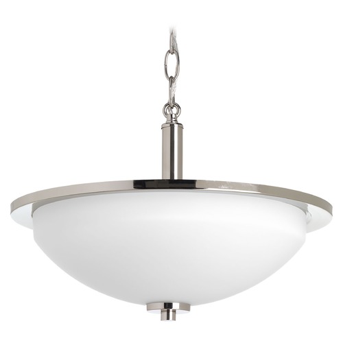 Replay Semi-Flush Mount in Polished Nickel by Progress Lighting