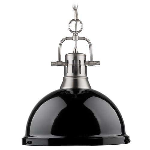 Golden Lighting Duncan Pewter Pendant Light with Bowl / Dome Shade