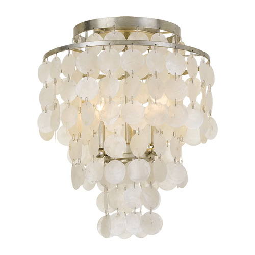 Crystorama Lighting Brielle 13-Inch Semi-Flush in Antique Silver by Crystorama Lighting BRI-3003-SA