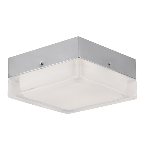 Modern Chrome LED Flush Mount with Frosted Shade 3000K 422LM by Kuzco Lighting
