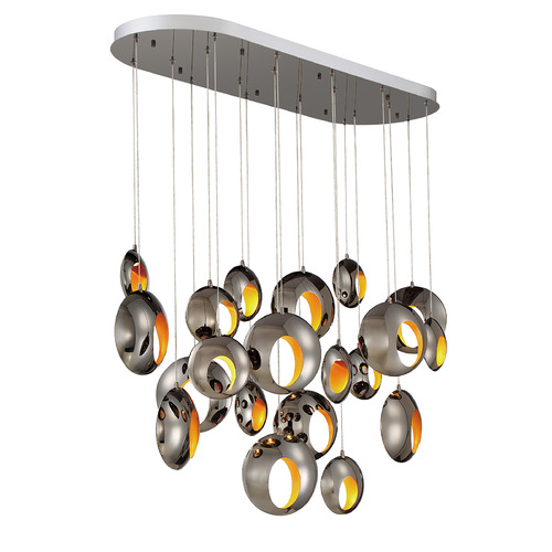 Arlington 53-Inch Oval LED Chandelier in Blackened Chrome by Eurofase Lighting