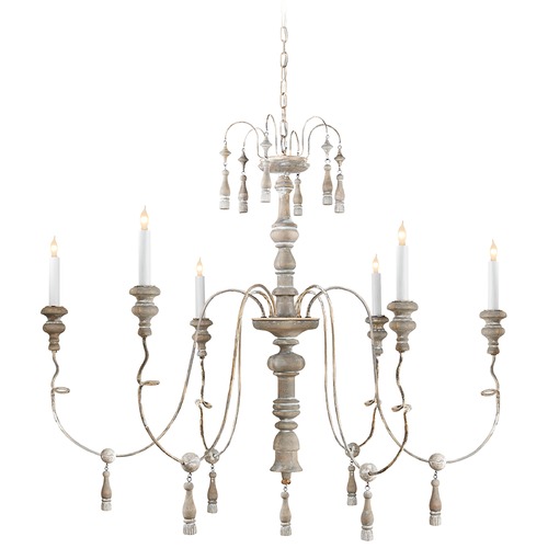 Visual Comfort Signature Collection Suzanne Kasler Michele Medium Chandelier in White by Visual Comfort Signature SK5004BW