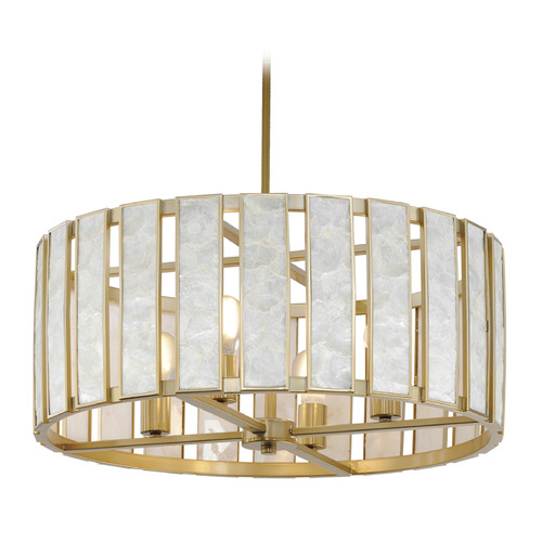 Maxim Lighting Miramar Capiz & Natural Aged Brass Pendant by Maxim Lighting 12804CZNAB