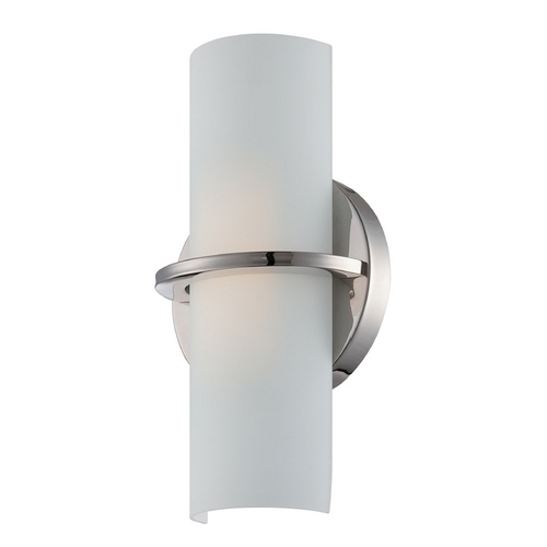 Modern LED Sconce Wall Light in Polished Nickel by Nuvo Lighting