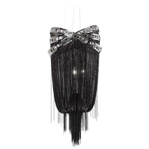 Wilshire Blvd. Black Chrome & Smoke Crystal Pendant by Avenue Lighting