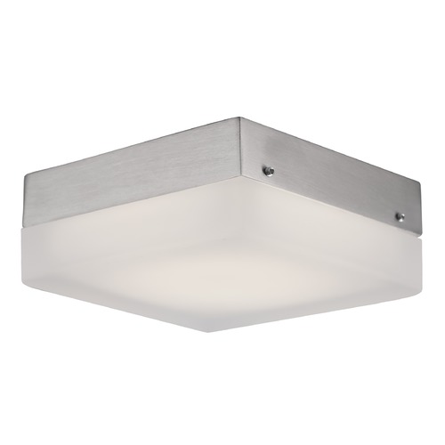 Modern Brushed Nickel LED Flush Mount with Frosted Shade 3000K 750LM by Kuzco Lighting