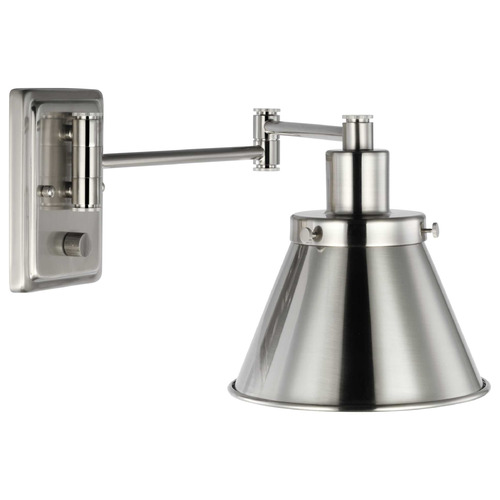 Progress Lighting Hinton Brushed Nickel Swing Arm Lamp