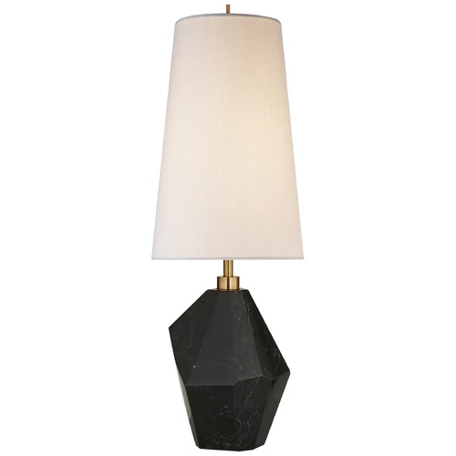 Visual Comfort Signature Collection Kelly Wearstler Halcyon Rock Crystal Lamp in Black by VC Signature KW3012BML