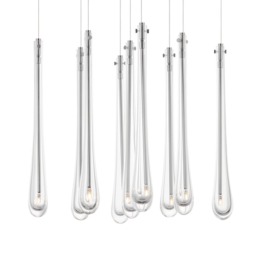 Stillo 9-Light Multi-Pendant in Satin Nickel by ET2 Lighting