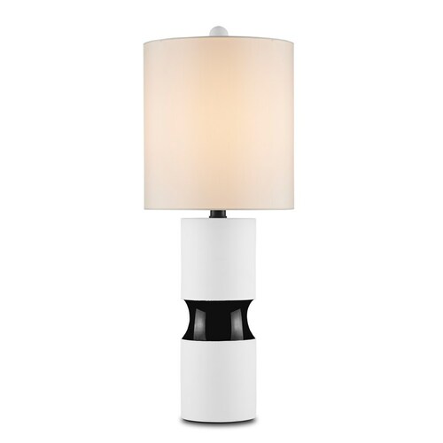 Currey and Company Lighting Althea 31.50-Inch Table Lamp in Off White & Black by Currey & Company 6000-0856