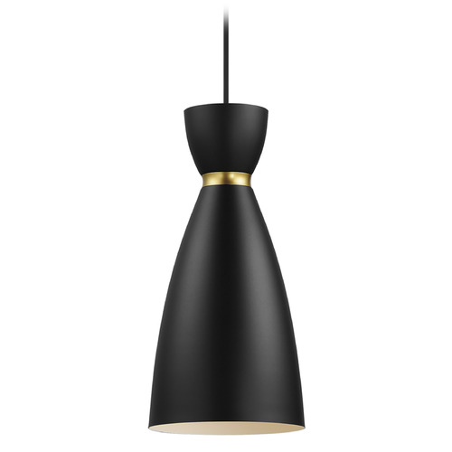 Carillon Black & Satin Brass Mini Pendant by Maxim Lighting