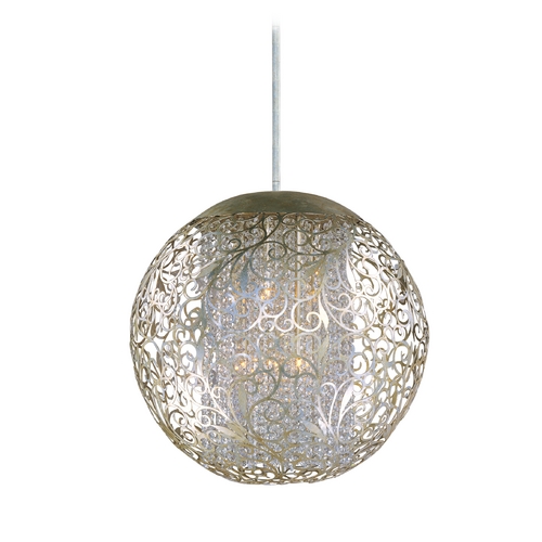 Maxim Lighting Maxim Lighting Arabesque Golden Silver Pendant Light with Oblong Shade 24156BCGS