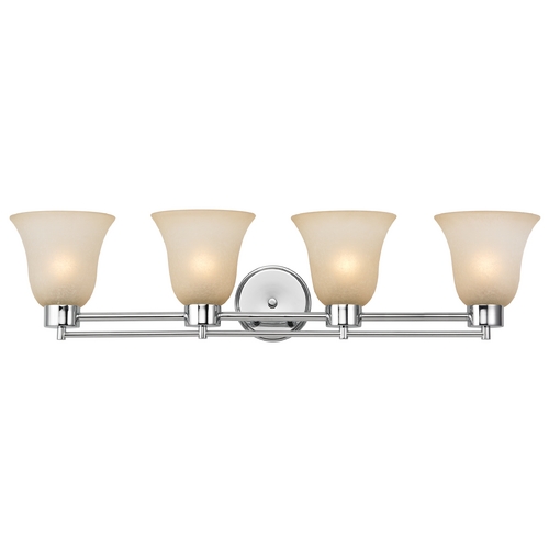 Design Classics Lighting Modern Bathroom Light with Brown Art Glass - Four Lights 704-26 GL9222-CAR