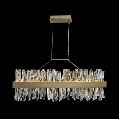 Glacier 36-Inch LED Linear Pendant in Gold by Allegri Crystal