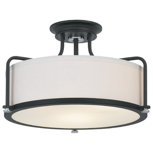 Rigel 17.50-Inch Semi-Flush Mount in Earth Black by Quoizel Lighting