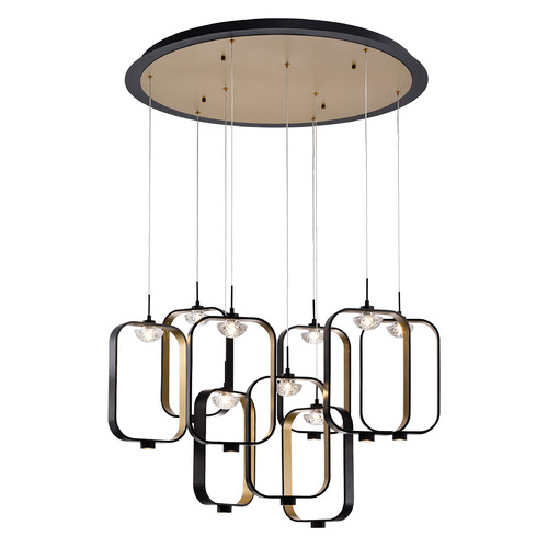 Dagmar 33-Inch Wide LED Pendant in Black & Gold by Eurofase Lighting