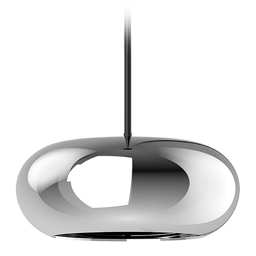 Trinity 14.25-Inch LED Glass Pendant in Black & Chrome by Kuzco Lighting