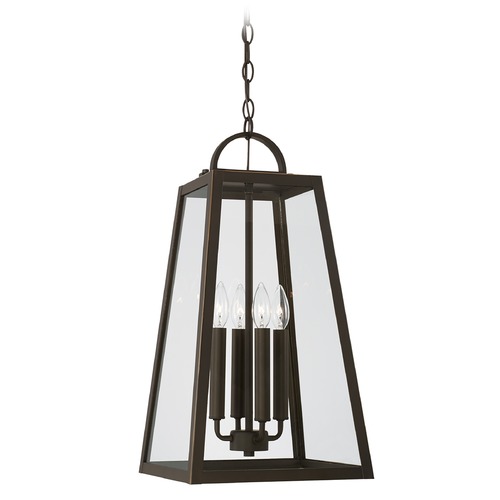 Leighton 23-Inch High Oiled Bronze Outdoor Hanging Light by HomePlace by Capital Lighting